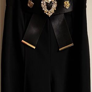 Elegant Black Pants with Gold Embellishments